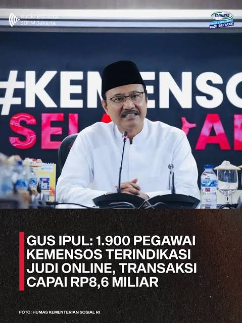 1.900 Pegawai Kemensos Terindikasi Judol, Gus Ipul Ancam Sanksi Hingga Pemecatan